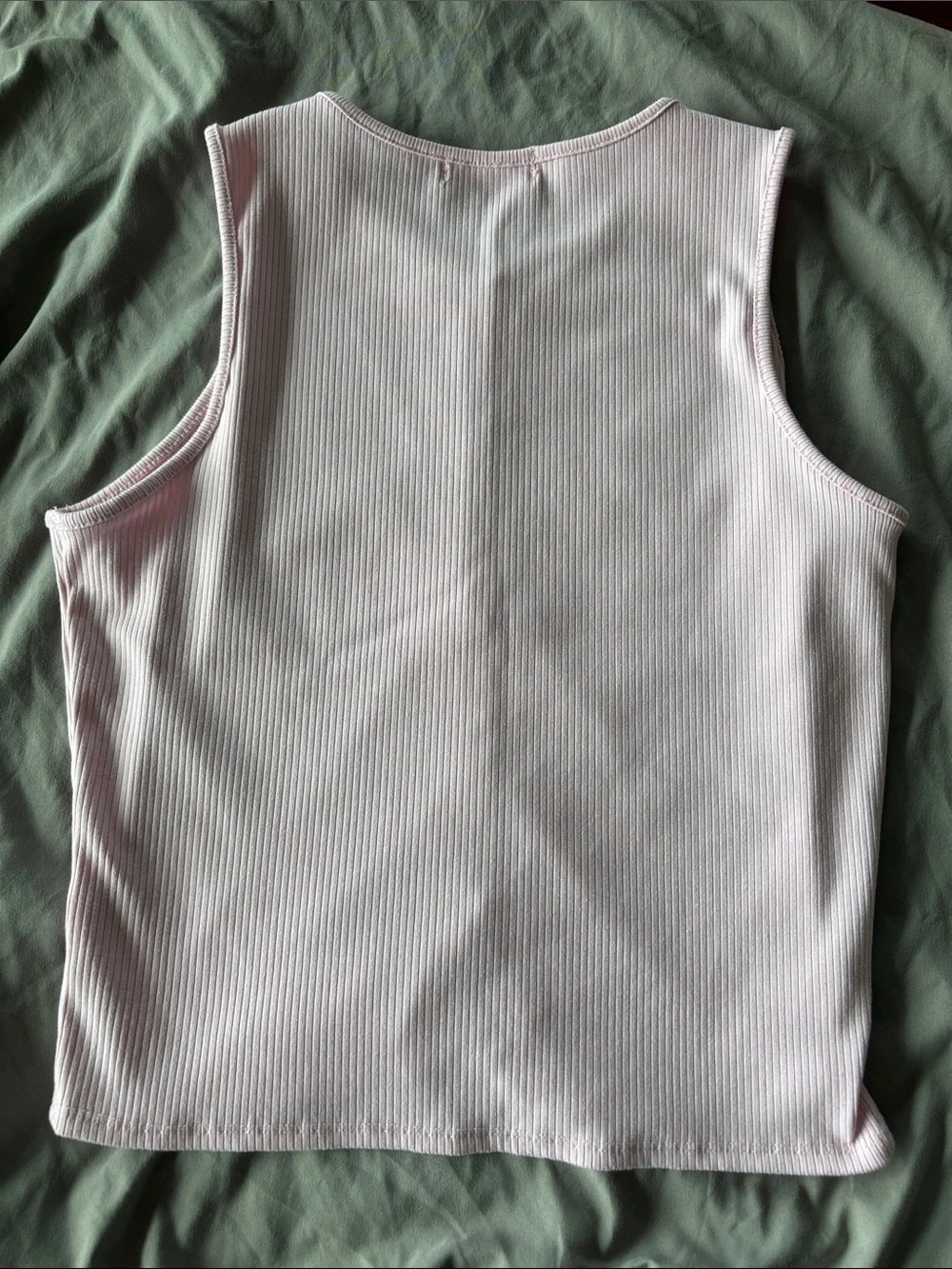 Light pink Ribbed Button-Front Tank Top - Picture 2 of 4